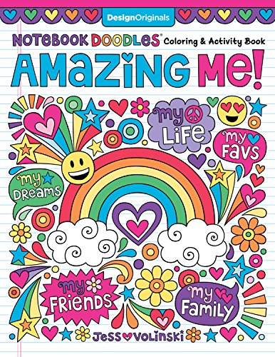 Product Cover Notebook Doodles Amazing Me!: Coloring & Activity Book (Design Originals) 32 Inspiring Designs; Beginner-Friendly Empowering Art Activities for Tweens, on High-Quality Extra-Thick Perforated Paper