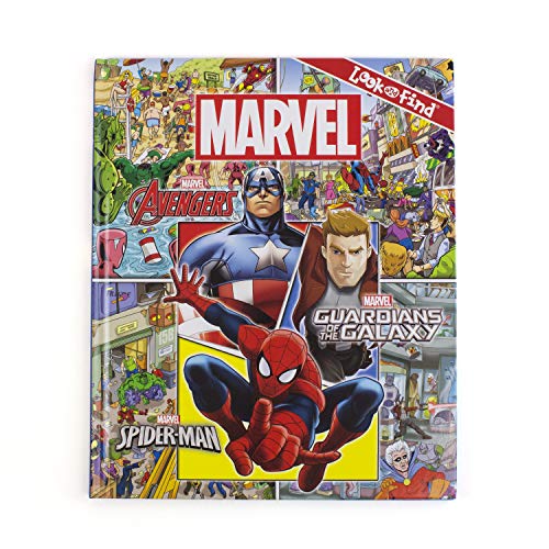 Product Cover Marvel - Avengers, Guardians of the Galaxy, and Spider-man Look and Find Activity Book - Characters from Avengers Endgame Included - PI Kids