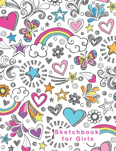 Product Cover Sketchbook for Girls: Blank Pages, 110 pages, White paper, Sketch, Doodle and Draw