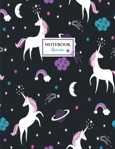 Product Cover Unicorn Notebook: Unicorns Night Sky Notebook (Composition Book, Journal) (8.5 x 11 Large)