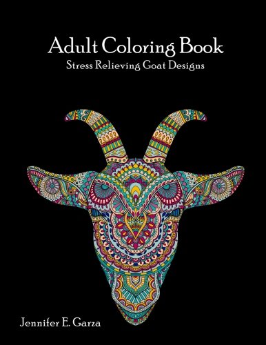 Product Cover Goats Adult Coloring Book: Stress Relieving Goat Designs