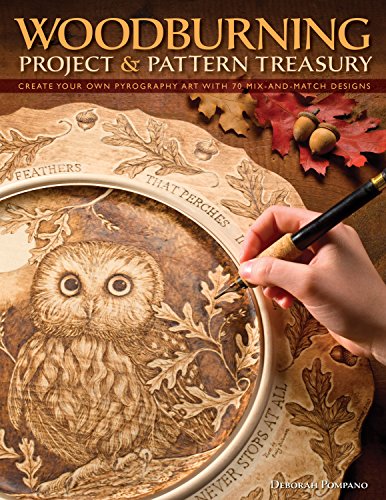 Product Cover Woodburning Project & Pattern Treasury: Create Your Own Pyrography Art with 75 Mix-and-Match Designs (Fox Chapel Publishing) Step-by-Step Instructions for Both Beginners and Advanced Woodburners