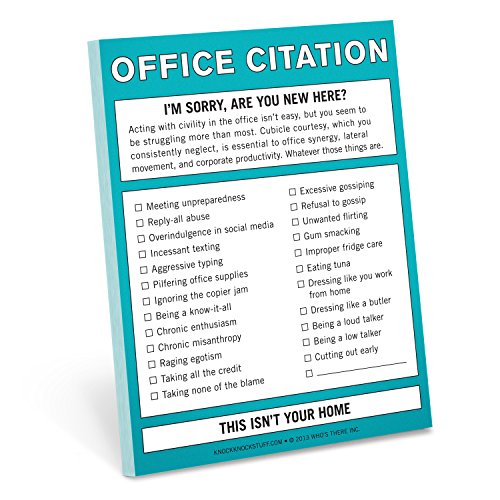 Product Cover Knock Knock Office Citation Nifty Note, Checklist Memo Pad, 4 x 5.25-inches