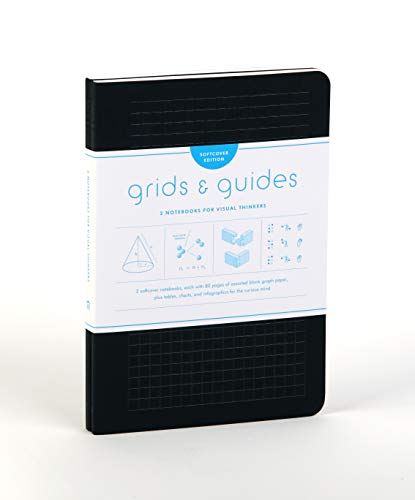 Product Cover Grids & Guides Softcover (Black): Two Notebooks for Visual Thinkers (classic black notebooks, 5.75 x 8.25
