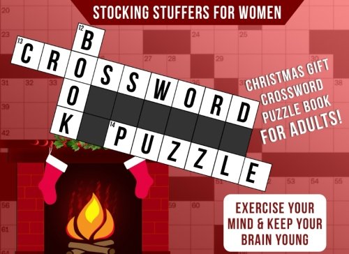 Product Cover Stocking Stuffers for Women: Christmas Gift: Crossword Puzzle Books for Adults: Exercise Your Mind & Keep Your Brain Young