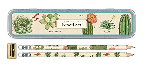 Product Cover Cavallini Papers & Co., Inc. PS/SUC Succulents Pencil Set 10 Pencils, 1 Sharpener
