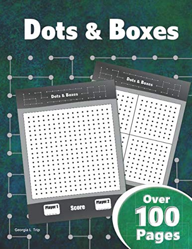 Product Cover Dots & Boxes - Over 100 Pages: A Classic Strategy Game - Large and Small Playing Squares - Big Book: Dot to Dot Grid, Game of Dots, Boxes, Dot and Line, Pigs in a Pen - Blank Pages
