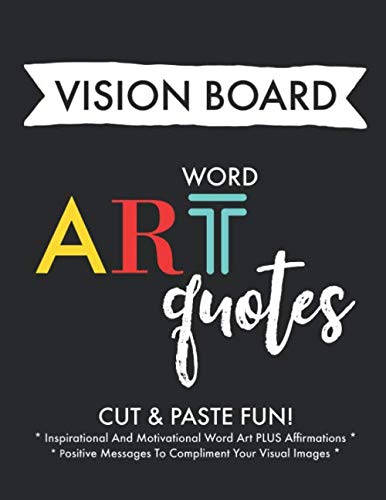 Product Cover Vision Board Word Art Quotes: Inspirational Art Quotes/ Word Clip Art For Vision Board Planning And Less Magazine Sifting - Motivational Sayings And ... Your Dreams - For Men Women And Teens
