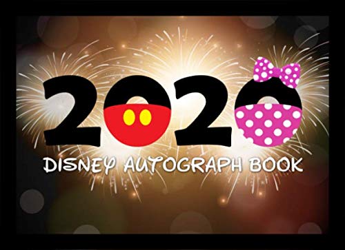 Product Cover 2020 Disney Autograph Book: The Perfect Kids Autograph Book for Character Signatures for Girls and Boys - Black with Fireworks