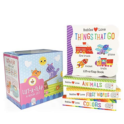 Product Cover 4 Pack Babies Love Learning Lift-a-Flap Boxed Set: First Words, Animals, Colors, and Things That Go (Chunky Lift a Flap)