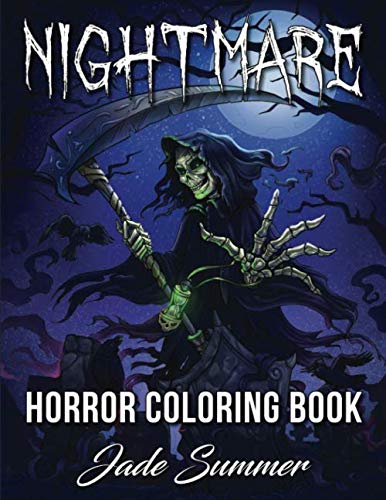 Product Cover Nightmare: A Horror Coloring Book with Terrifying Monsters, Evil Women, Dark Fantasy Creatures, and Gothic Scenes for Relaxation