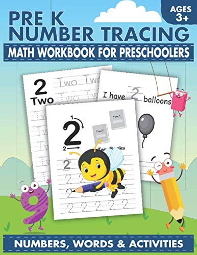 Product Cover Pre K Number Tracing Math Workbook For Preschoolers: Simple math for toddlers | Learn tracing numbers for kids ages 3-5