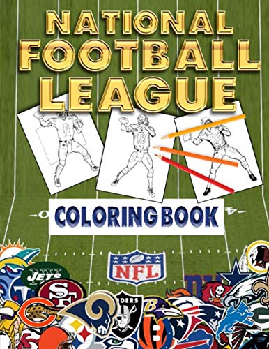 Product Cover NFL Coloring Book: Coloring and Activity Book for Adults and Kids: feat. Ezekiel Elliott, Tom Brady, Julio Jones, Aaron Rodgers, Russell Wilson and Many More!
