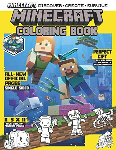 Product Cover Minecraft Coloring Book: This Book Will Make Your Kids Happy With Fantastic Coloring Pages. A Great Way for Kids to Relax and Encourage Creativity after School