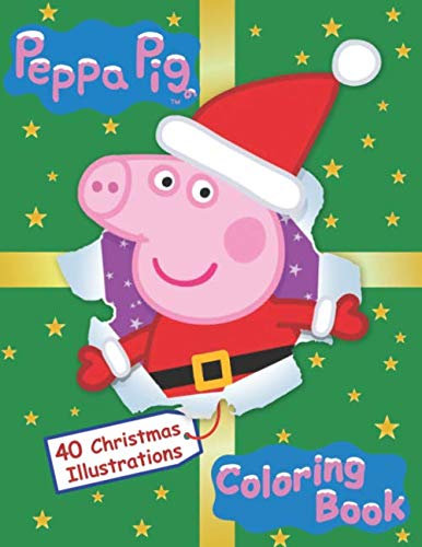 Product Cover Peppa Pig Coloring Book: toddler coloring books for kids | 40 Christmas illustrations