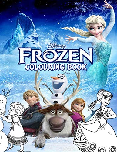 Product Cover Frozen Colouring Book: Over 50 Colouring Pages Of Disney Frozen Movie, Elsa, Anna, Hans, Olaf,.. To Inspire Creativity And Relaxation. A Perfect Gift For Kids And Adults Before Upcoming Frozen 2 Movie