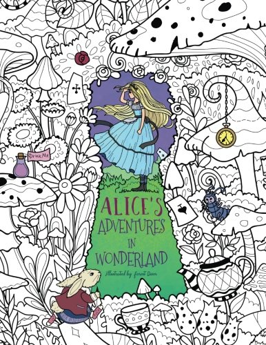 Product Cover Alice's Adventures in Wonderland: A Whimsical Coloring Book for Adults and Kids (Relaxation, Mediation, Inspiration)