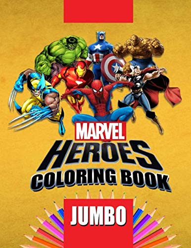 Product Cover Marvel Heroes JUMBO Coloring Book: Coloring Book for Kids and Adults (Perfect for Children Ages 4-12)
