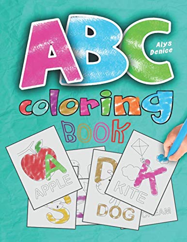 Product Cover ABC coloring book: 2019 high-quality black&white Alphabet coloring book for kids ages 2-4. Toddler ABC coloring book