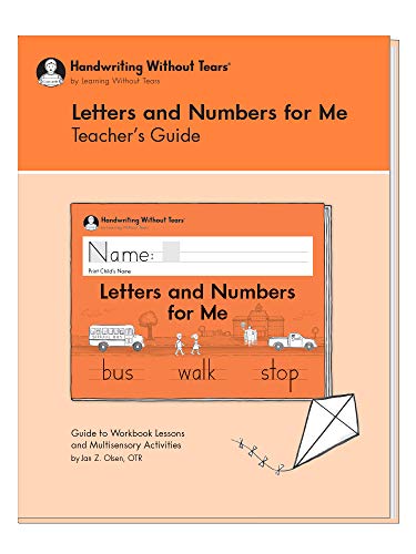 Product Cover Learning Without Tears - Letters and Numbers for Me Teacher's Guide, Current Edition - Handwriting Without Tears Series - Kindergarten Writing Book - Capital Letters, Numbers - for School or Home Use