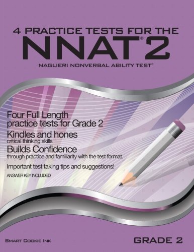 Product Cover 4 Practice Tests for the NNAT2 - Grade 2 (Level C): FOUR FULL LENGTH Practice Tests for GRADE 2