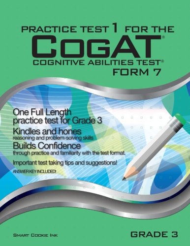 Product Cover Practice Test 1 for the CogAT - Form 7 - Grade 3 (Level 9): CogAT - GRADE 3 (Practice Test for the CogAT - Form 7 - Grade 3)