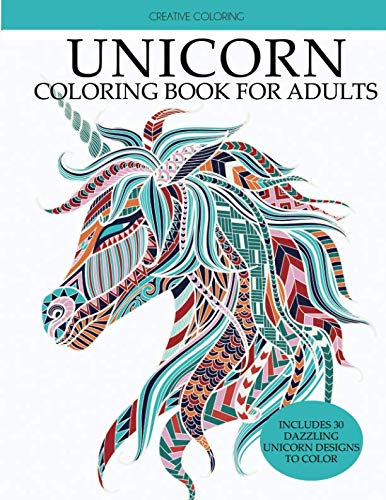 Product Cover Unicorn Coloring Book: Adult Coloring Book with Beautiful Unicorn Designs (Unicorns Coloring Books)