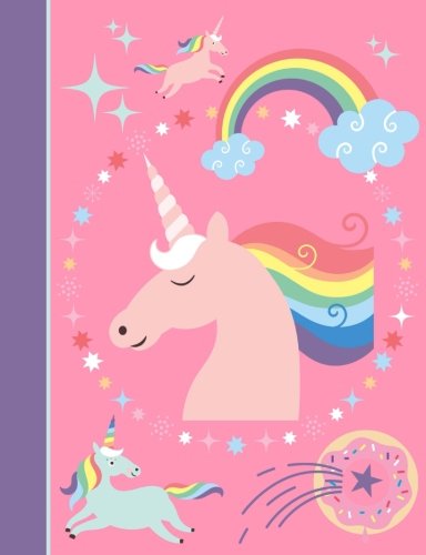 Product Cover Composition Notebook: Unicorn Pink College Ruled Lined Pages Book (7.44 x 9.69)