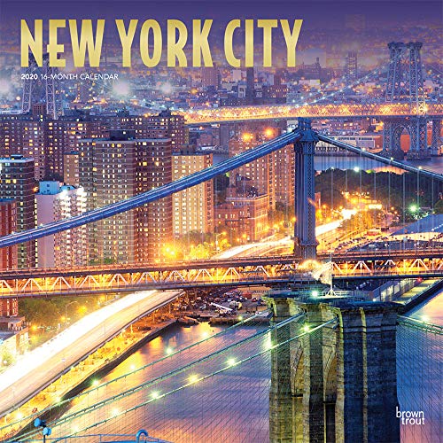 Product Cover New York City 2020 12 x 12 Inch Monthly Square Wall Calendar with Foil Stamped Cover, USA United States of America New York State Northeast City (English, Spanish and French Edition)