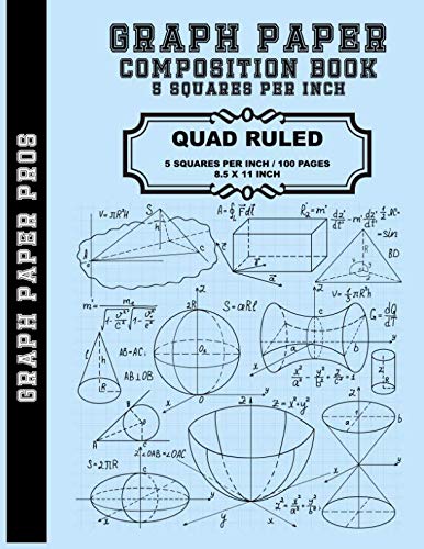 Product Cover Graph Paper Composition Book - 5 Squares Per Inch: Graph Paper Quad Rule 5x5 / 8.5 x 11  / Bound Comp Notebook
