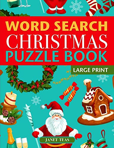Product Cover Christmas Word Search Puzzle Book (Large Print): Holiday Fun for Adults and Kids