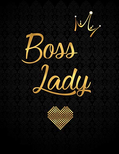 Product Cover Boss Lady: Lined Journal (Notebook, Diary) with 110 Inspirational Quotes, Gold Lettering Cover, XL 8.5x11, Black Soft Cover, Matte Finish, Journal for Women (Journals to Write In)