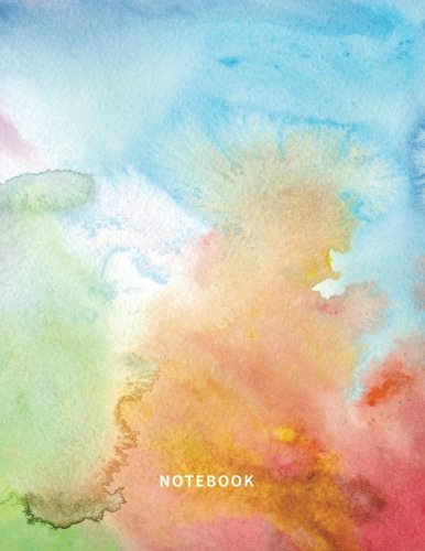 Product Cover Notebook: Lined Notebook Journal - Rainbow Watercolor - 120 Pages - Large (8.5 x 11 inches)