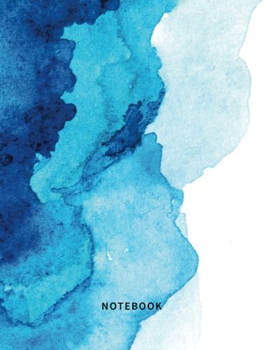 Product Cover Notebook: Lined Notebook Journal - Blue Ocean Watercolor - 120 Pages - Large (8.5 x 11 inches)