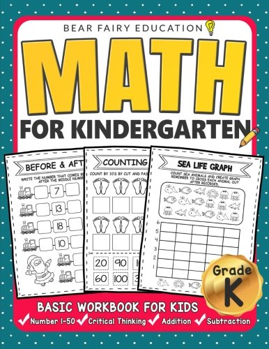 Product Cover Math for Kindergarten : Basic Workbook for Kids Grade K: Kindergarten Math book, Addition Subtraction Workbook