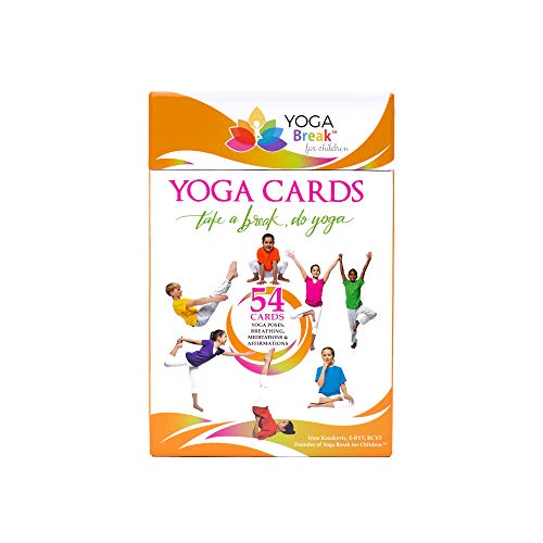 Product Cover Kids Yoga Cards, 54 Educational Flash Card Deck for Children, 7 Sequences with Yoga Poses, Breathing Exercises, Meditations and Affirmations.