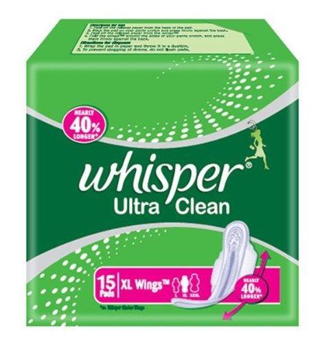Product Cover Whisper Ultra Clean - XL Wings (15 Pads) (Pack of 2) With Free Shipping - HerbalStore_24*7