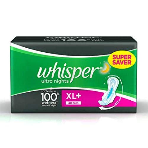 Product Cover Whisper Ultra Nights - XL Wings (30 Pads) (Pack of 2) With Free Shipping