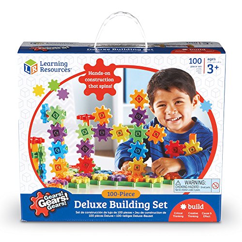 Product Cover Learning Resources Gears! Gears! Gears! 100-Piece Deluxe Building Set, STEM Construction Toy Set, 100 Pieces, Ages 3+