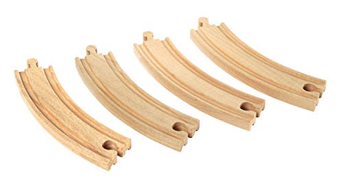 Product Cover BRIO World 33342 - Large Curved Tracks - 4 Piece Toy Train Accessory for Kids Ages 3 and Up