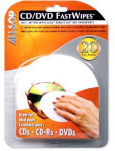 Product Cover Allsop CD and DVD FastWipes, lint-free wipes for cleaning DVD, CD, PS1, PS2, XBOX & XBOX 360 Discs
