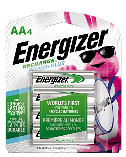 Product Cover Energizer Rechargeable AA Batteries, NiMH, 2300 mAh, Pre-Charged, 4 count (Recharge Power Plus)