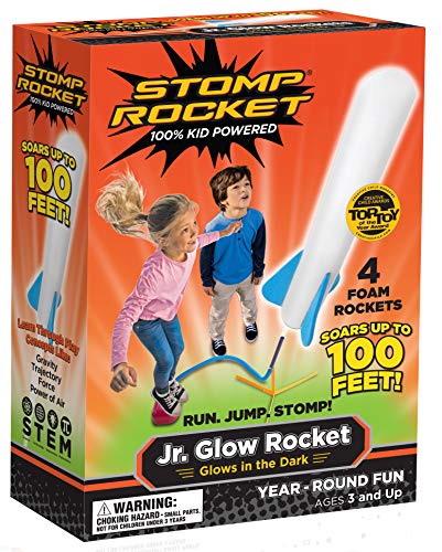 Product Cover Stomp Rocket Jr. Glow Rocket, 4 Rockets and Toy Rocket Launcher - Outdoor Rocket Toy Gift for Boys and Girls Ages 3 Years and Up