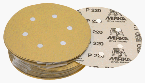 Product Cover Mirka 23-624-080 6-Inch 6-Hole 80 Grit Dustless Hook and Loop Sanding Discs, 50 Pack