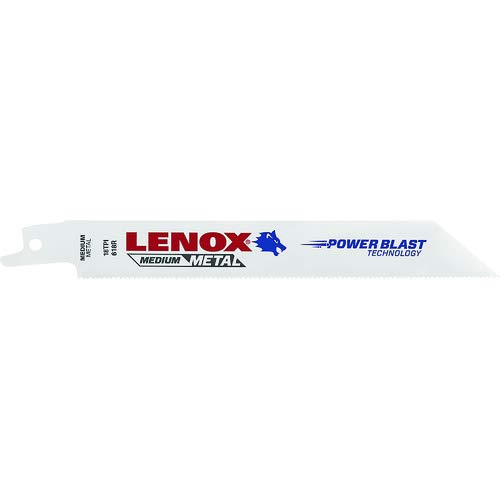 Product Cover LENOX Tools Metal Cutting Reciprocating Saw Blade with Power Blast Technology, Bi-Metal, 6-inch, 18 TPI, 5/PK