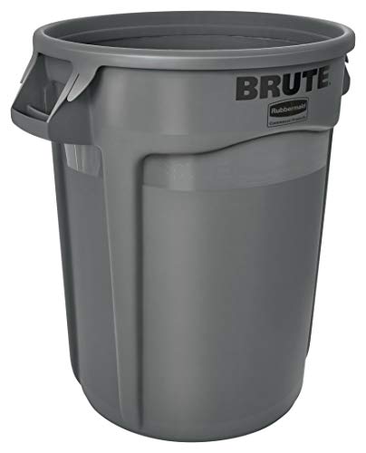 Product Cover Rubbermaid Commercial Products Brute Heavy-Duty Trash/Garbage Can, 32 Gallon, Gray