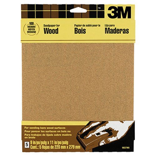 Product Cover 3M Garnet Sandpaper, 9-Inch by 11-Inch, Assorted-Grit, 5-Sheet - 9040NA