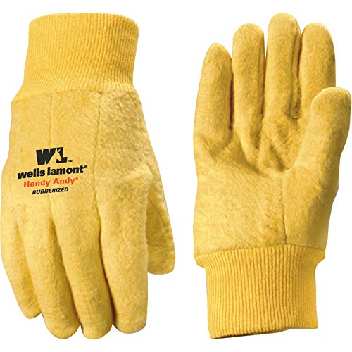 Product Cover Wells Lamont Original Handy Andy Men's Chore Glove with Rubber Lining, 16-Ounce Knit, Golden Brown, Extra Large (635XL)