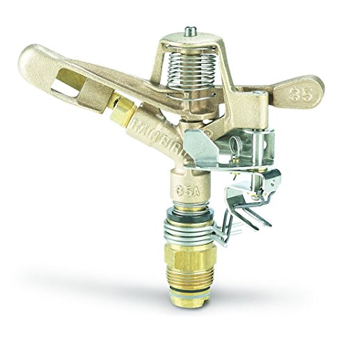 Product Cover Rain Bird 35ADJTNTB Brass Impact Sprinkler, Adjustable 0° - 360° Pattern, 23' - 50' Spray Distance