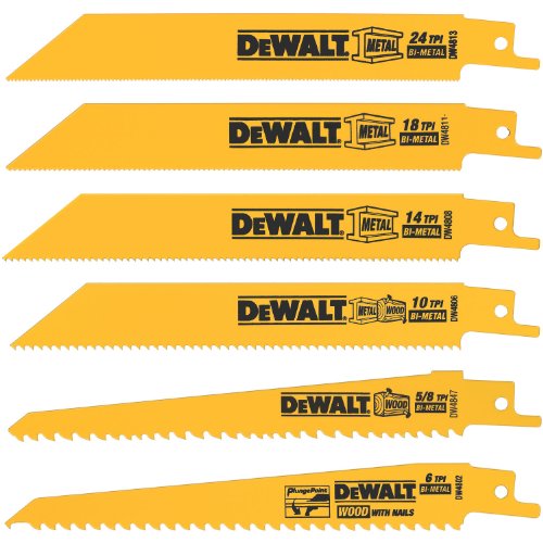 Product Cover DEWALT Reciprocating Saw Blades, Metal/Wood Cutting Set, 6-Piece (DW4856)
